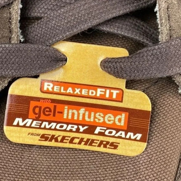 NEW SKECHERS GEL INFUSED Memory Foam Hi Top Shoe Suede Sneaker Mens Size 7 Brown - Picture 12 of 13